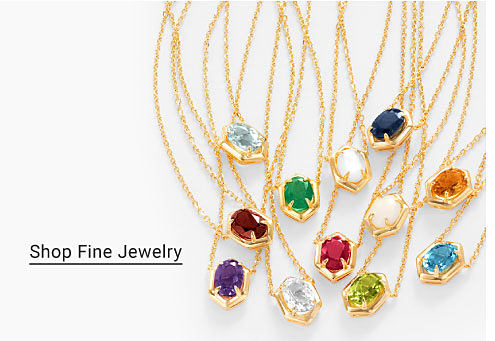 Gold necklaces with colorful gems. Shop fine jewelry