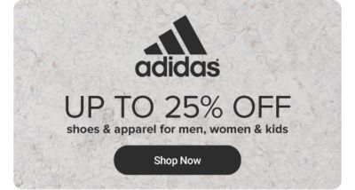 Adidas logo. Up to 25% off. Shop now.