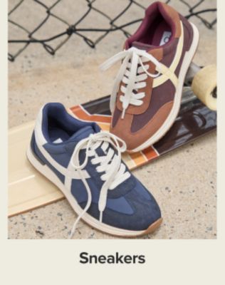 Blue and brown sneakers. Shop sneakers. 