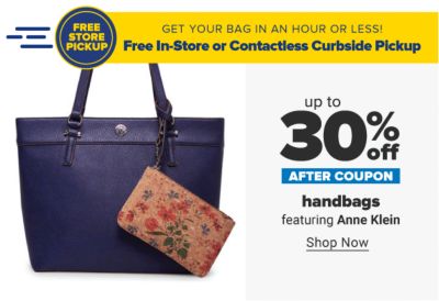 Up to 30% off handbags after coupon featuring Anne Klein. Shop Now.