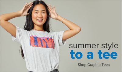 Summer style to a tee. Shop Graphic Tees.