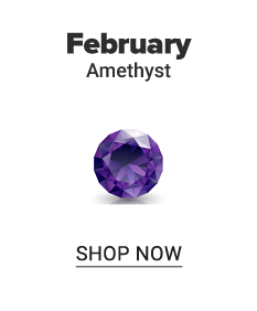 An amethyst gem stone. February. Amethyst. Shop now.