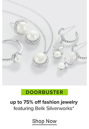 A pearl necklace, earrings and ring. Doorbuster, up to 75% off fashion jewelry featuring Belk Silverworks. Shop now. 