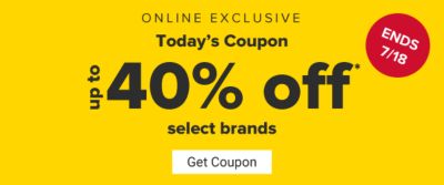 Today's Coupon - Up to 40% off select brands. Get Coupon.