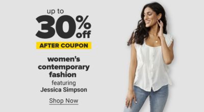 Up to 30% off women's contemporary fashion after coupon featuring Jessica Simpson. Shop Now.
