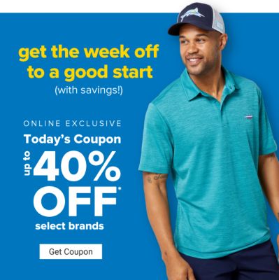Today's Coupon - Up to 40% off select brands. Get Coupon.