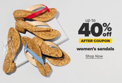 Up to 40% off women's sandals after coupon. Shop Now.