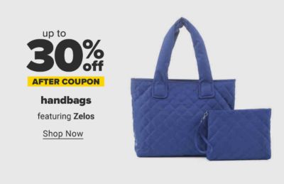 Up to 30% off handbags after coupon featuring Zelos. Shop Now.