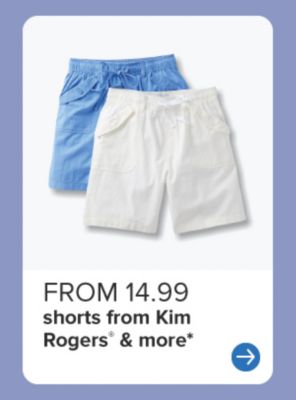 From 17.99 shorts from Kim Rogers and more. Blue and white women's shorts.