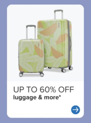 Up to 60% off luggage and more. Green patterned luggage set. 