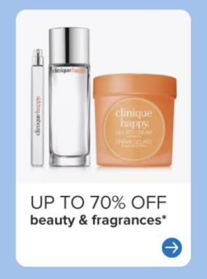 Up to 60% off beauty and fragrance. Two skincare bottles. 