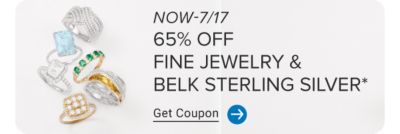An assortment of rings. Now through July 17, 65% off fine jewelry and Belk Sterling Silver. Get coupon.