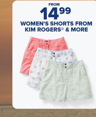 From 14.99 women's shorts from Kim Rogers and more. Coral and mint green shorts.