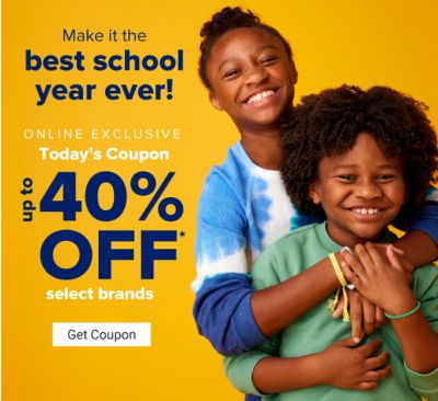 make it the best school year ever! Online Exclusive - Today's coupon: Up to 40% off select brands. Get Coupon.