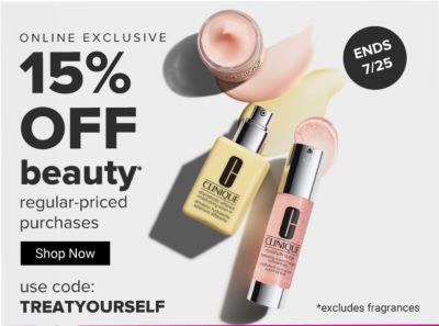 Online Exclusive - 15% off beauty regular-priced purchases. Use code: TREATYOURSELF. Shop Now.
