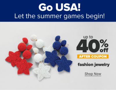 Go USA! Let the summer games begin! Up to 40% off after coupon fashion jewelry. Shop Now.