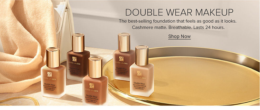 Image of Estee Lauder liquid foundations Double Wear Makeup This best-selling foundation feels as good as it looks, with a breathable, cashmere matte finish that lasts 24 hours.