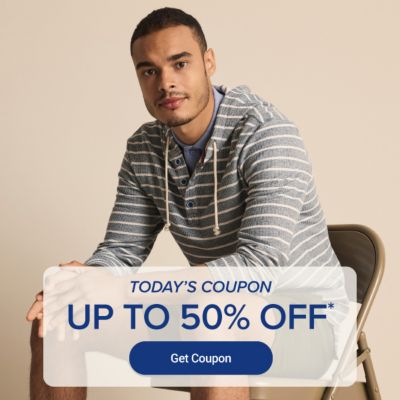 A young man sitting in a chair. Today's coupon, up to 50% off. Get coupon.