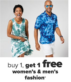 Buy 1, get 1 free women's & men's fashion.