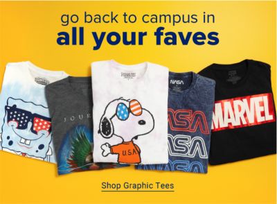 Go back to campus in all your faves. Shop Graphic Tees.