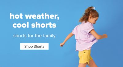 Hot weather, cool shorts. Shop Shorts.