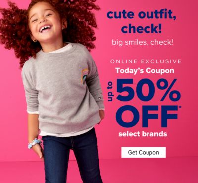 Online Exclusive. Today's Coupon - Up to 50% off select brands. Ends 8/1. Get Coupon.