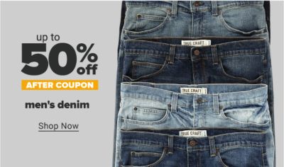 Up to 50% off men's denim after coupon. Shop Now.
