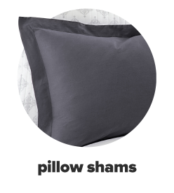 A rectangle pillow featuring a dark gray sham. Pillow shams.