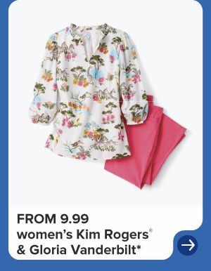 A women's shirt & pants. From 9.99 Kim Rogers & Gloria Vanderbilt. 