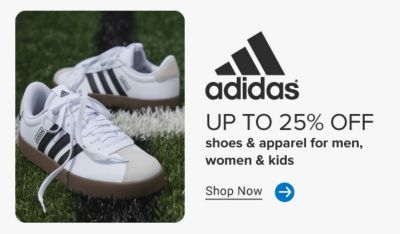 A white sneaker. Adidas. Up to 25% off shoes and apparel for men, women and kids. Shop now.