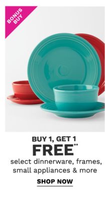 Bonus Buy - Buy 1, get 1 free** select dinnerware, frames small appliances & more. Shop Now.