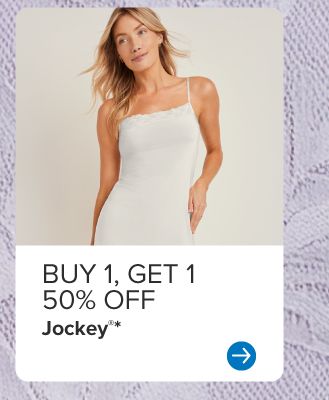 A woman in loungewear. Buy 1, get 1 50% off Jockey.