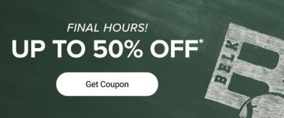 Today's coupon, up to 50% off. Get coupon.