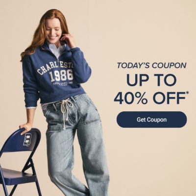 Today's coupon. Up to 40% off.