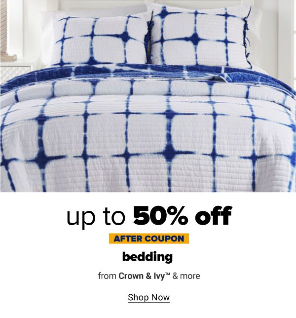 Up to 50% off bedding after coupon from Crown & Ivy & more. Shop Now.