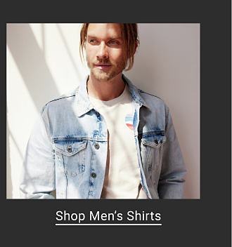 Image of man in jean jacket Shop Men's Shirts