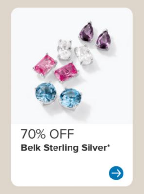 Image of gem stone earrings. 70% off Belk Sterling Silver.