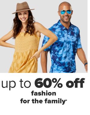 Up to 60% off fashion for the family.