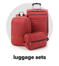 A five piece rolling luggage set in black. Luggage sets.