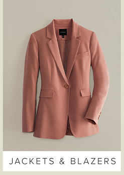 An image of a pink blazer. Shop jackets and blazers. 