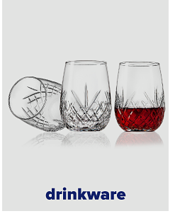Three glasses. Drinkware.