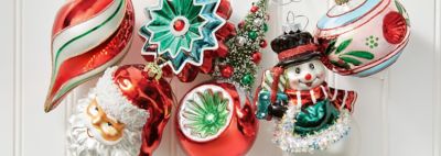 An image featuring a variety of Christmas ornaments.