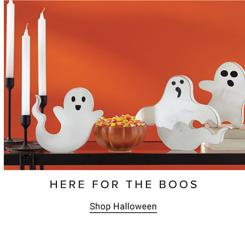 Image of ghost figurines HERE FOR THE BOOS Shop Halloween