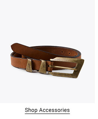 An image of a brown belt. Shop accessories. 