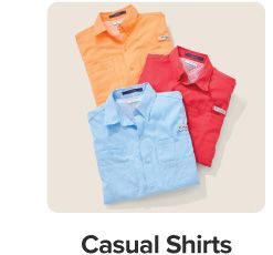 Image of three shirts in different colors. Shop casual shirts.