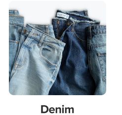 Image of various jeans. Shop denim.