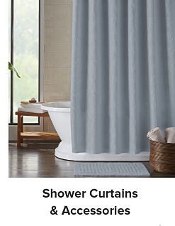 A bathroom sink, mirror and a white shower curtain. Shop shower curtains and accessories.