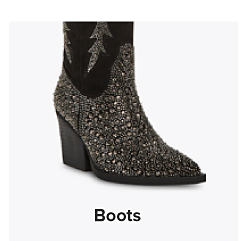 A sequined boot. Shop boots.