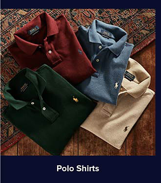 Folded polo shirts. Shop polo shirts.