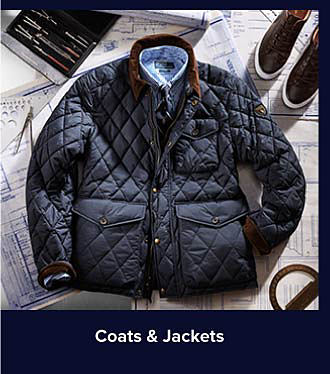 A quilted blue coat. Shop coats and jackets.